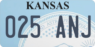 KS license plate 025ANJ