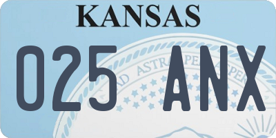 KS license plate 025ANX