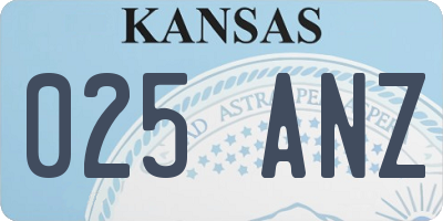 KS license plate 025ANZ
