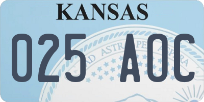 KS license plate 025AOC
