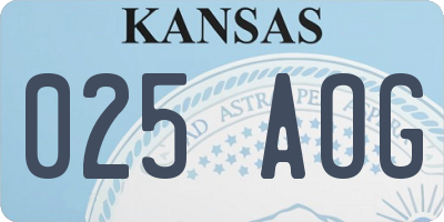 KS license plate 025AOG