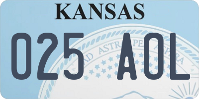 KS license plate 025AOL