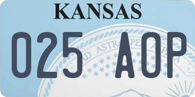 KS license plate 025AOP
