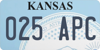KS license plate 025APC