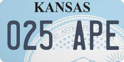 KS license plate 025APE