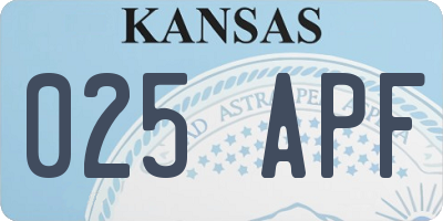 KS license plate 025APF