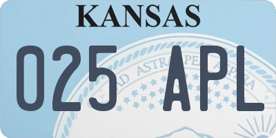 KS license plate 025APL
