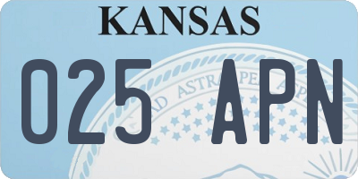 KS license plate 025APN