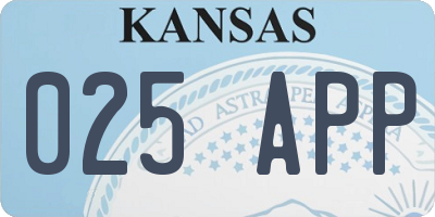 KS license plate 025APP
