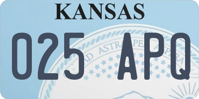 KS license plate 025APQ
