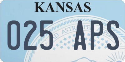 KS license plate 025APS