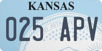 KS license plate 025APV