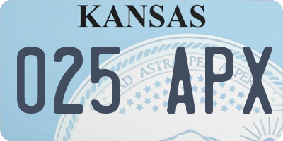 KS license plate 025APX