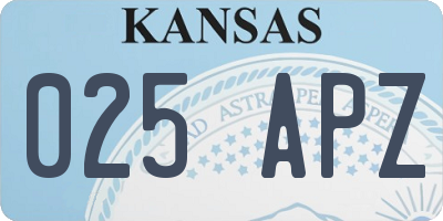 KS license plate 025APZ
