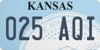 KS license plate 025AQI