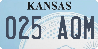KS license plate 025AQM