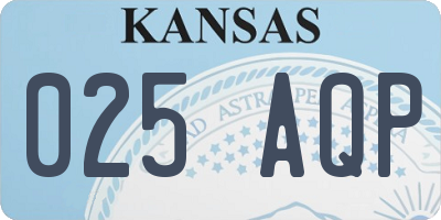 KS license plate 025AQP