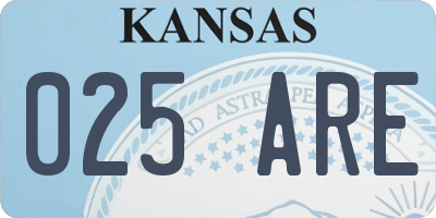 KS license plate 025ARE