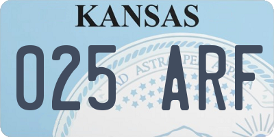 KS license plate 025ARF