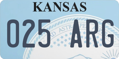 KS license plate 025ARG