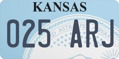KS license plate 025ARJ