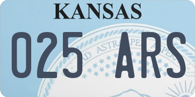 KS license plate 025ARS