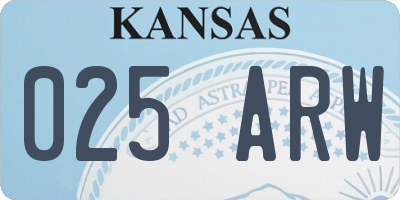 KS license plate 025ARW