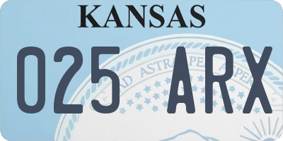 KS license plate 025ARX