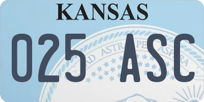 KS license plate 025ASC