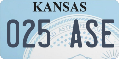 KS license plate 025ASE