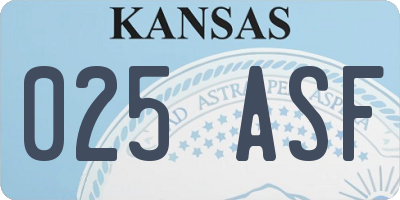 KS license plate 025ASF