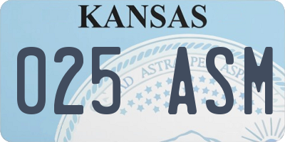 KS license plate 025ASM