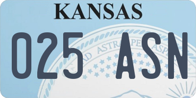 KS license plate 025ASN