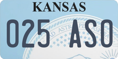 KS license plate 025ASO