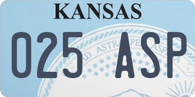 KS license plate 025ASP