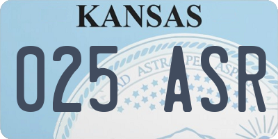 KS license plate 025ASR