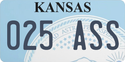 KS license plate 025ASS