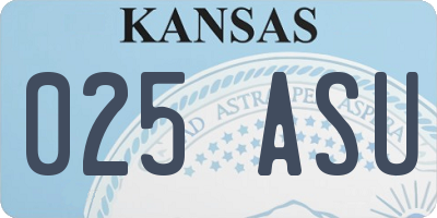 KS license plate 025ASU