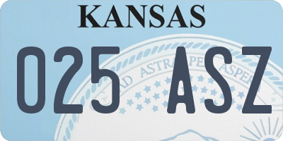 KS license plate 025ASZ