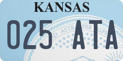 KS license plate 025ATA