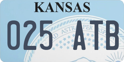 KS license plate 025ATB