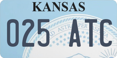 KS license plate 025ATC