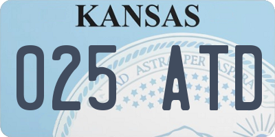 KS license plate 025ATD