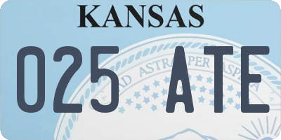 KS license plate 025ATE