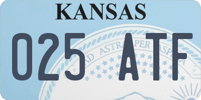 KS license plate 025ATF