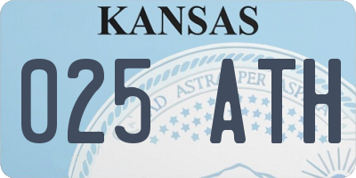 KS license plate 025ATH