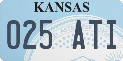 KS license plate 025ATI