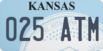 KS license plate 025ATM