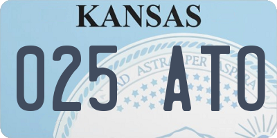 KS license plate 025ATO