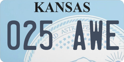 KS license plate 025AWE